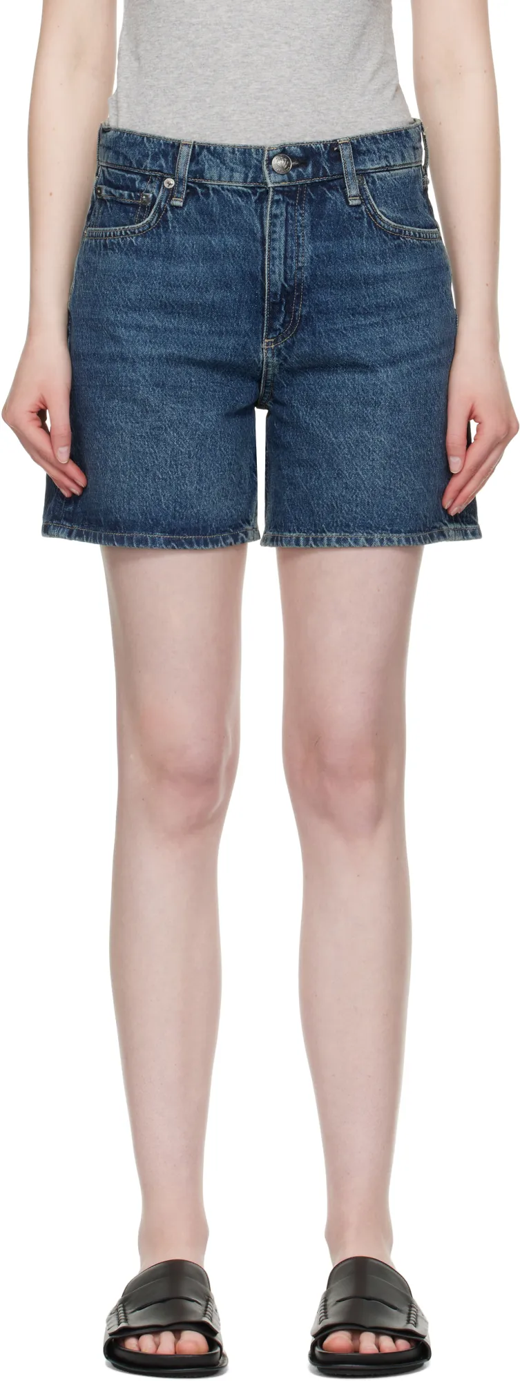 Denim Shorts With Belt Loops