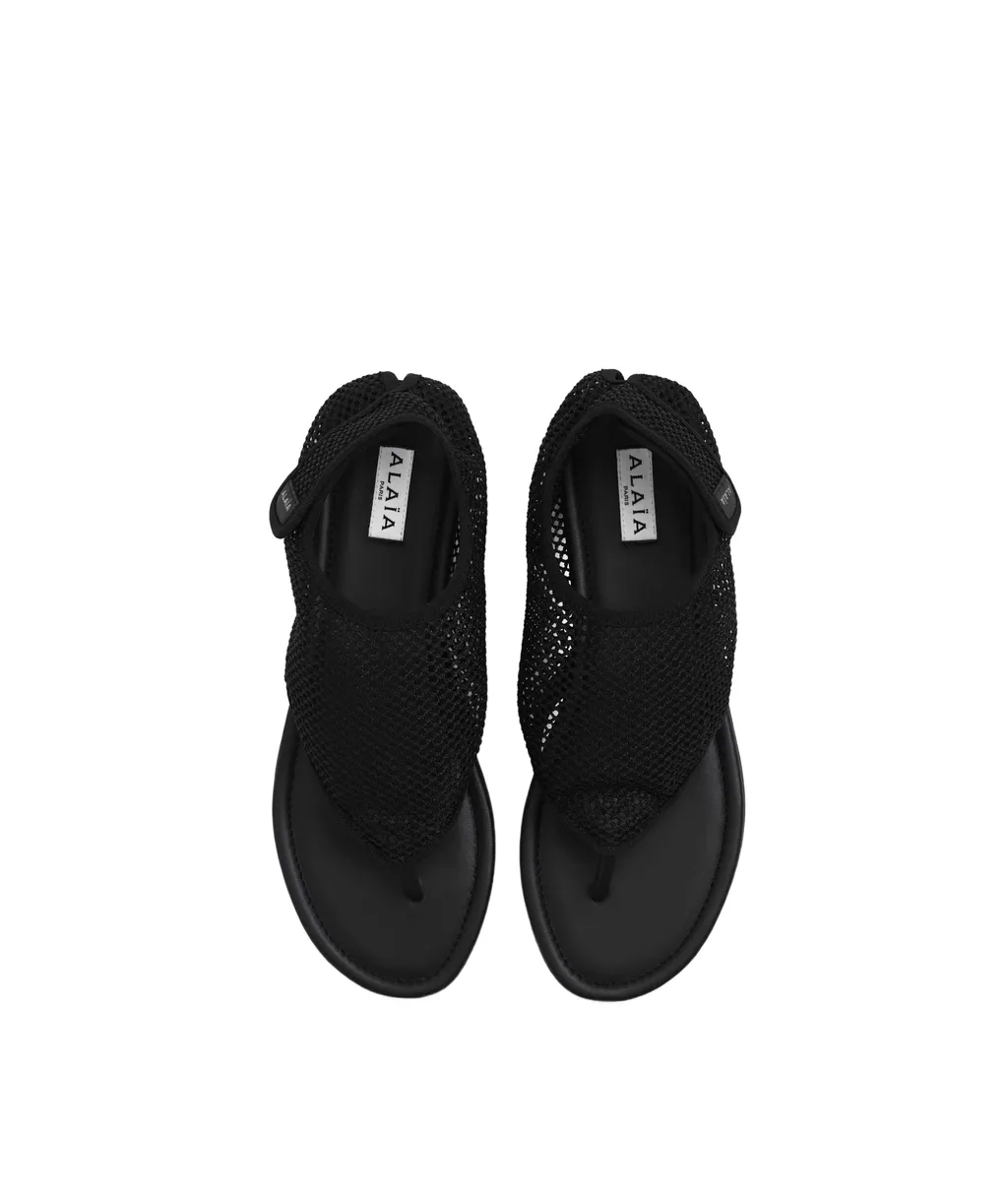 AlaÏA Fishnet Thong Sandals
