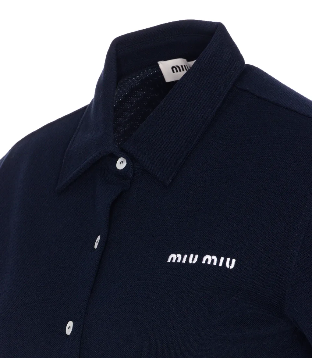 Miu Miu Logo-Embroidered Short-Sleeved Shirt