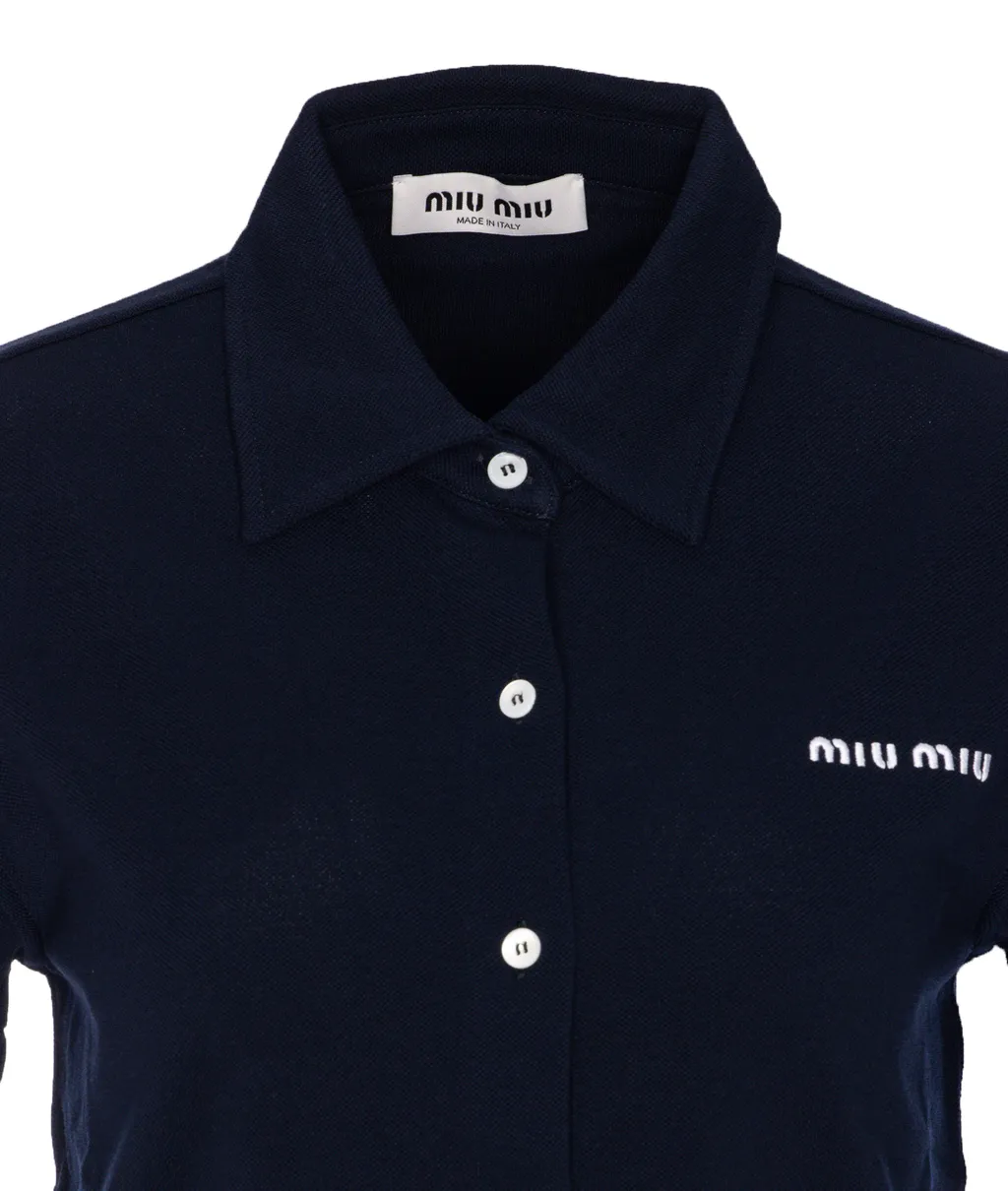 Miu Miu Logo-Embroidered Short-Sleeved Shirt