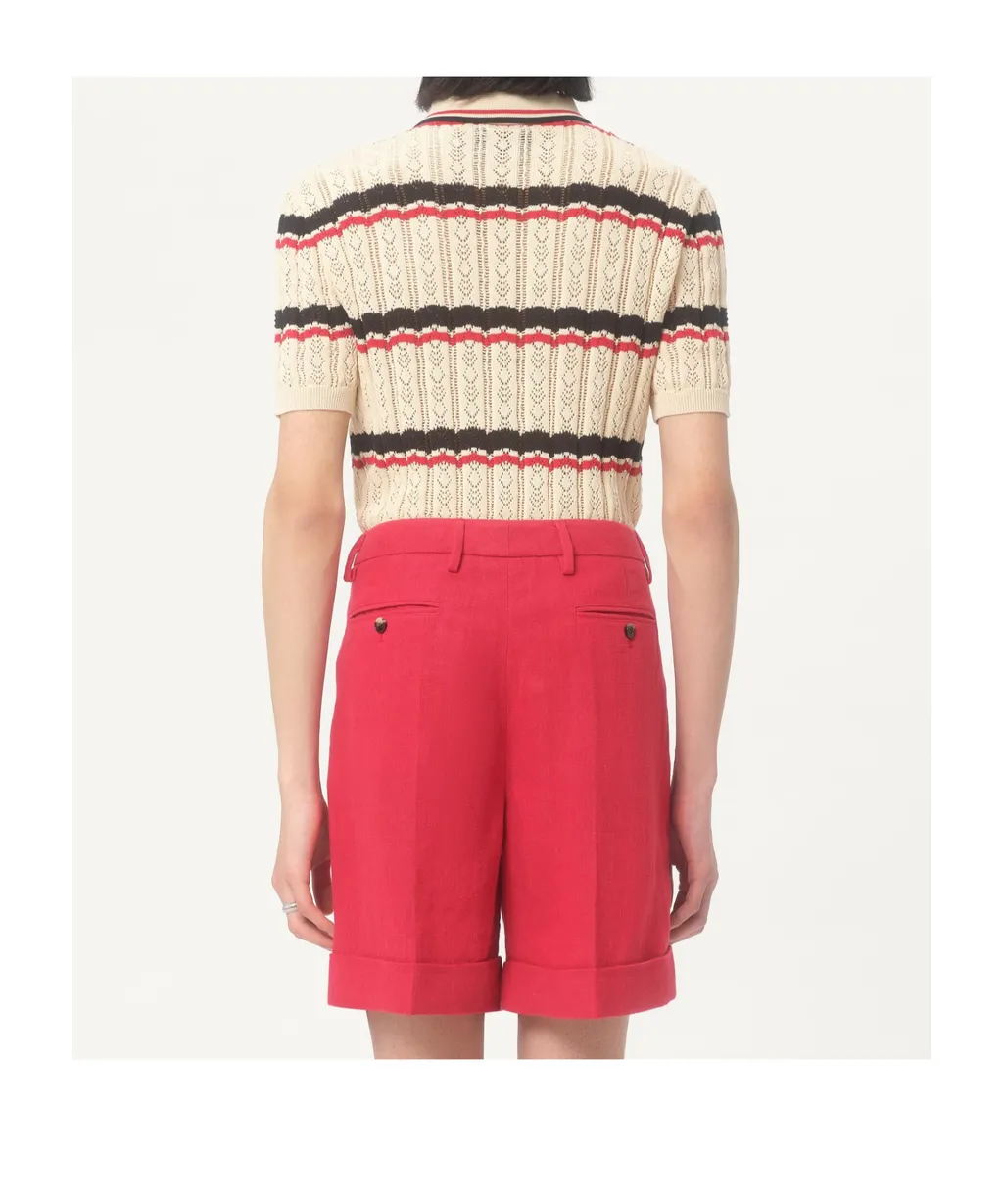 Valentino Striped Knitted Polo Shirt