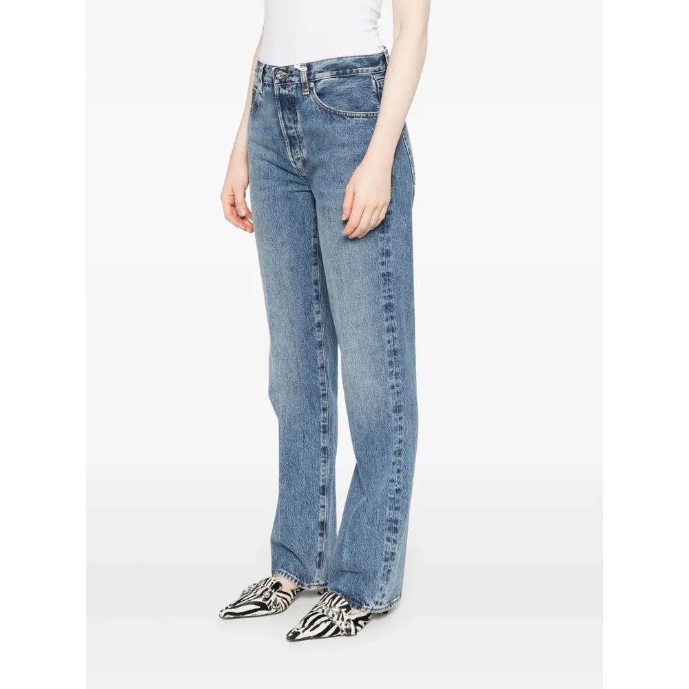 Frame High Rise Straight Leg Jeans