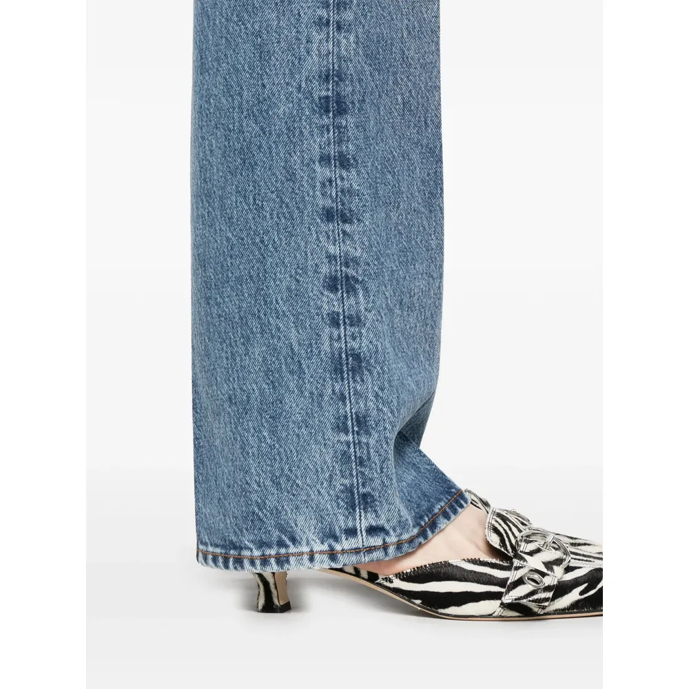 Frame High Rise Straight Leg Jeans