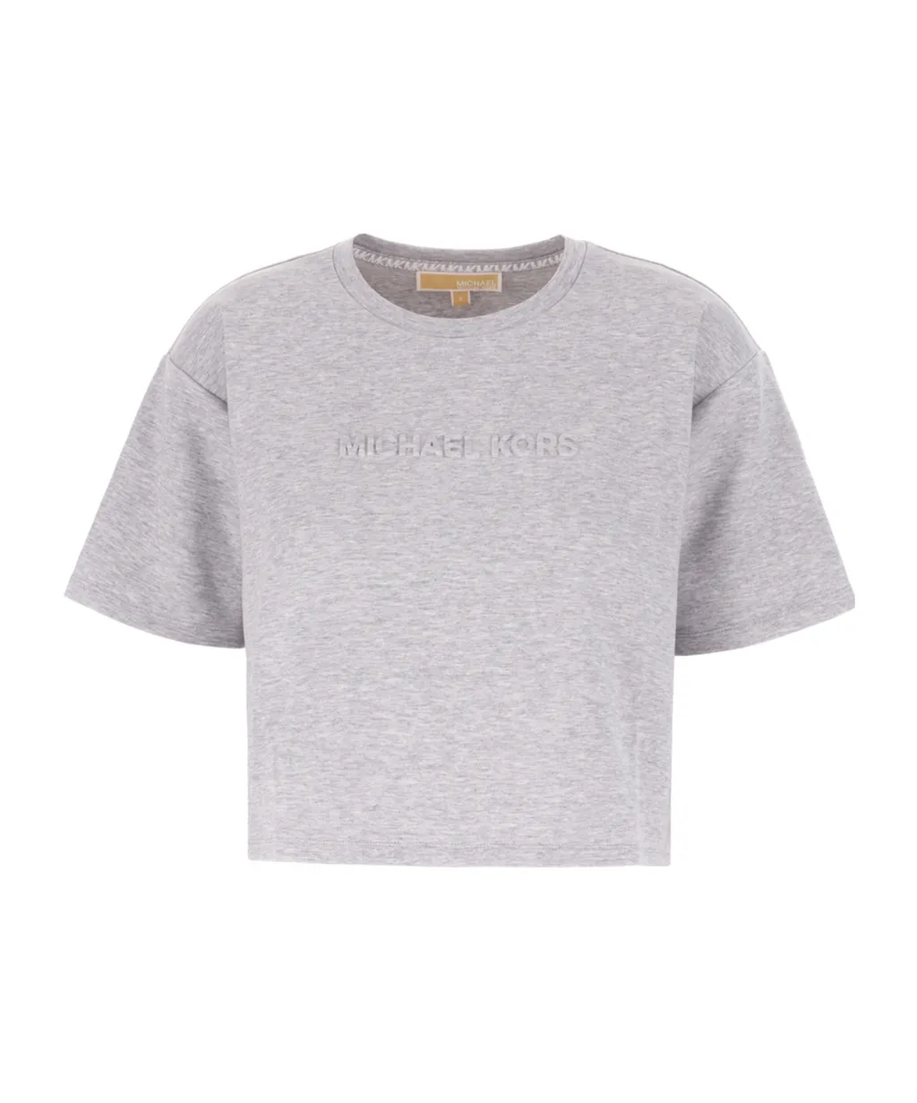 Logo-Embossed Cropped T-Shirt