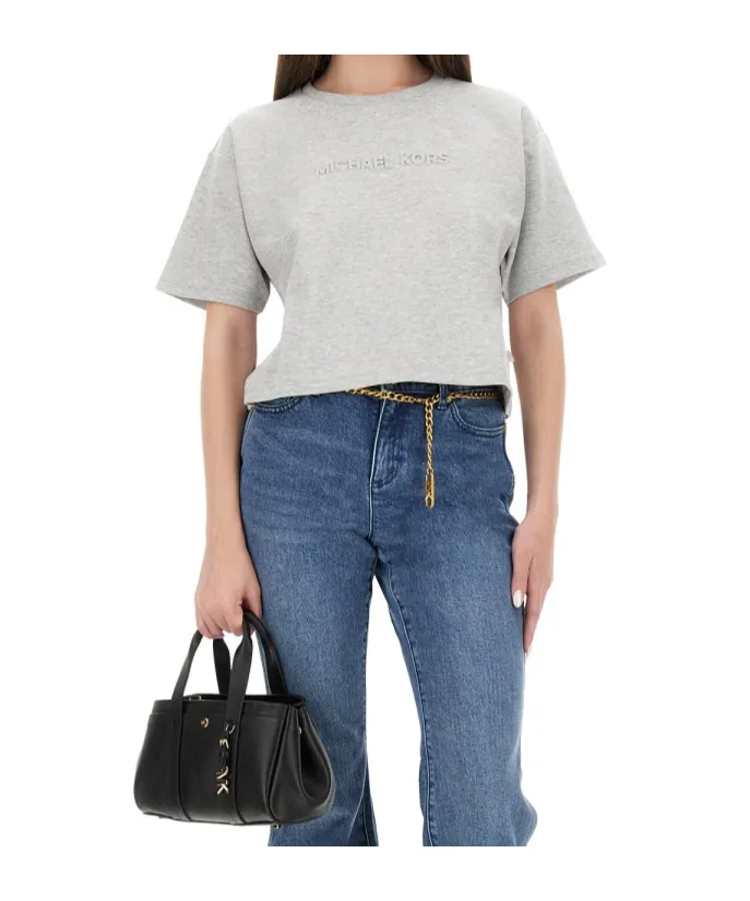 Logo-Embossed Cropped T-Shirt