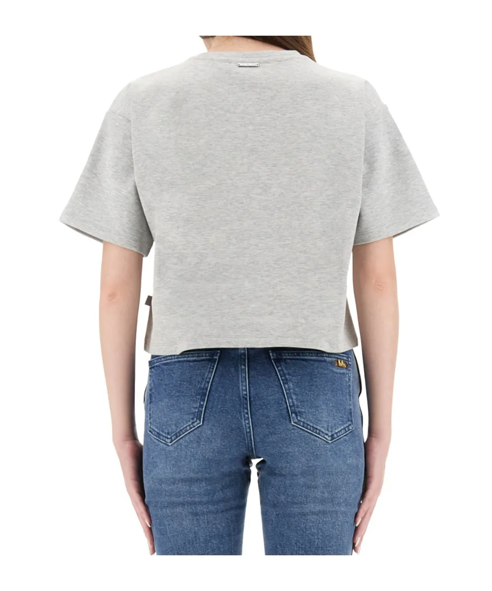 Logo-Embossed Cropped T-Shirt