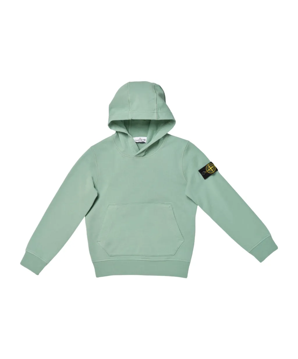 Stone Island Junior Logo Patch Long-Sleeved Hoodie