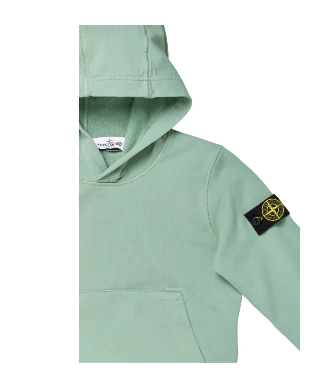 Stone Island Junior Logo Patch Long-Sleeved Hoodie
