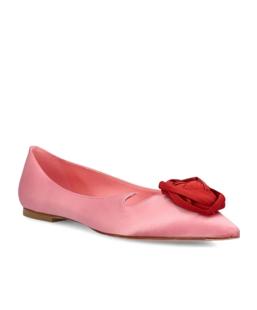 Pointed Toe Satin Flat Shoes