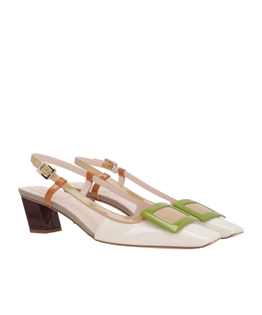 Roger Vivier Covered Buckle Slingback Pumps