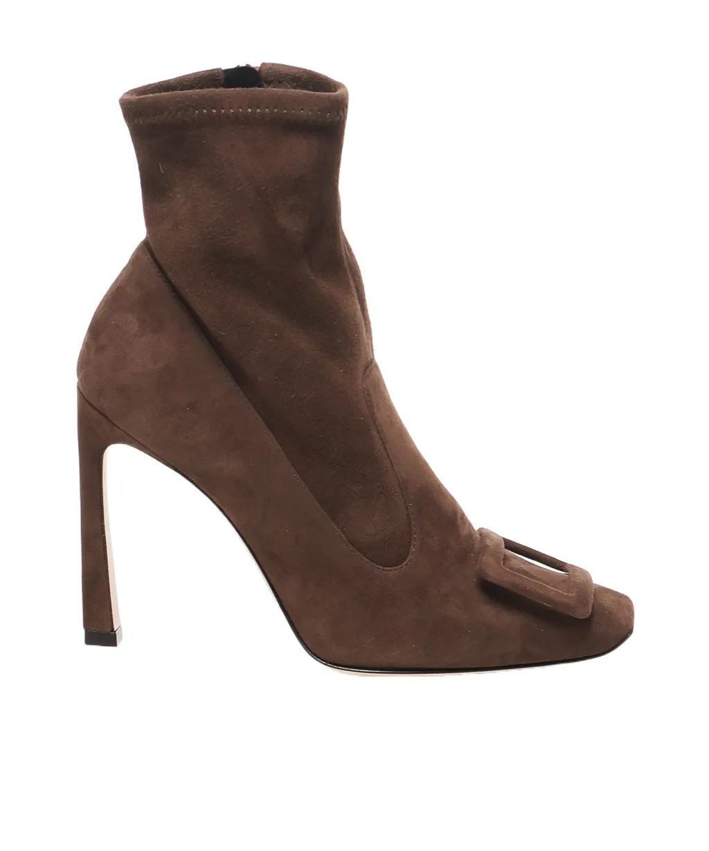 Roger Vivier Square Buckle Heeled Ankle Boots