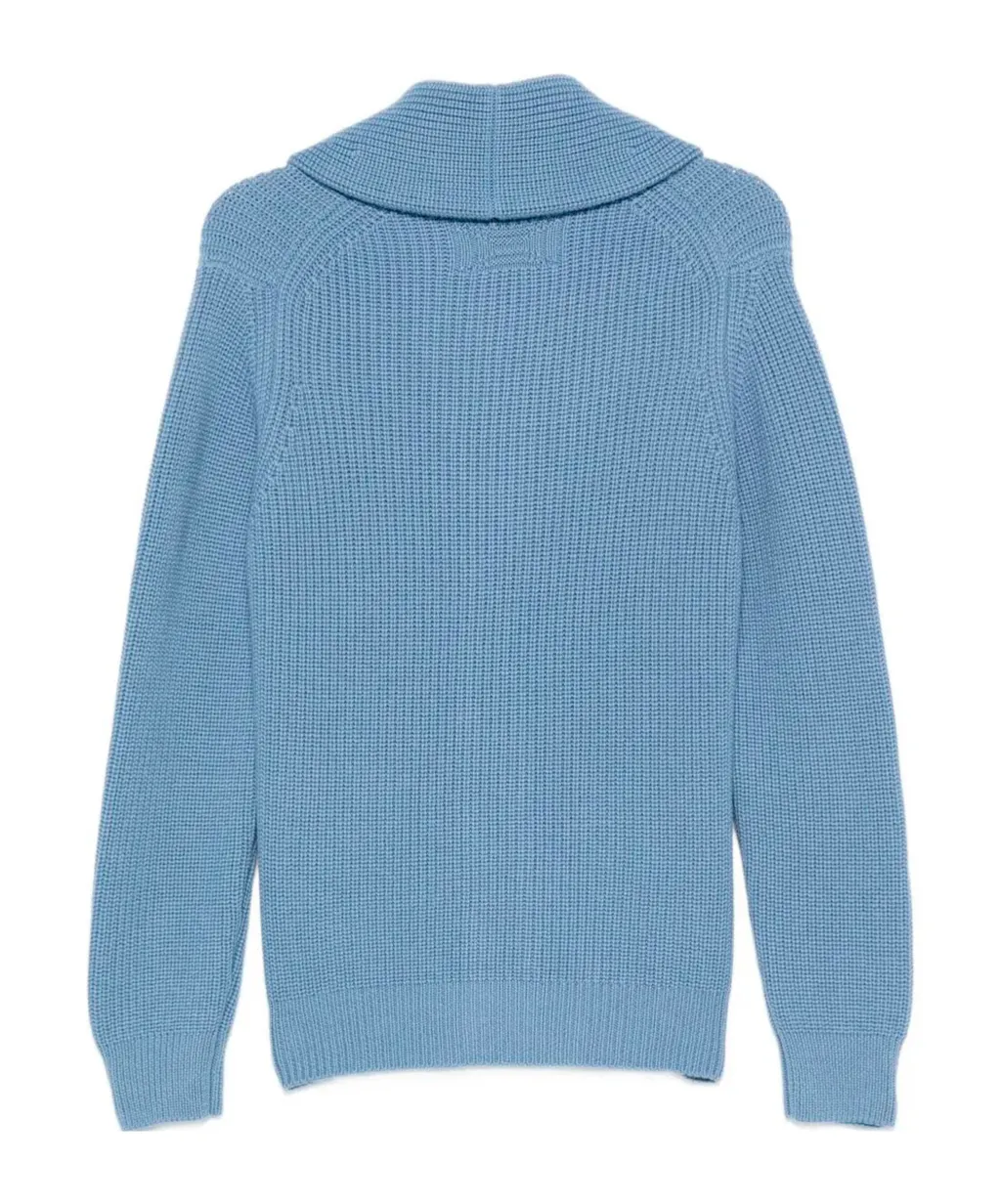 Shawl-Collar Patch-Pocket Cardigan
