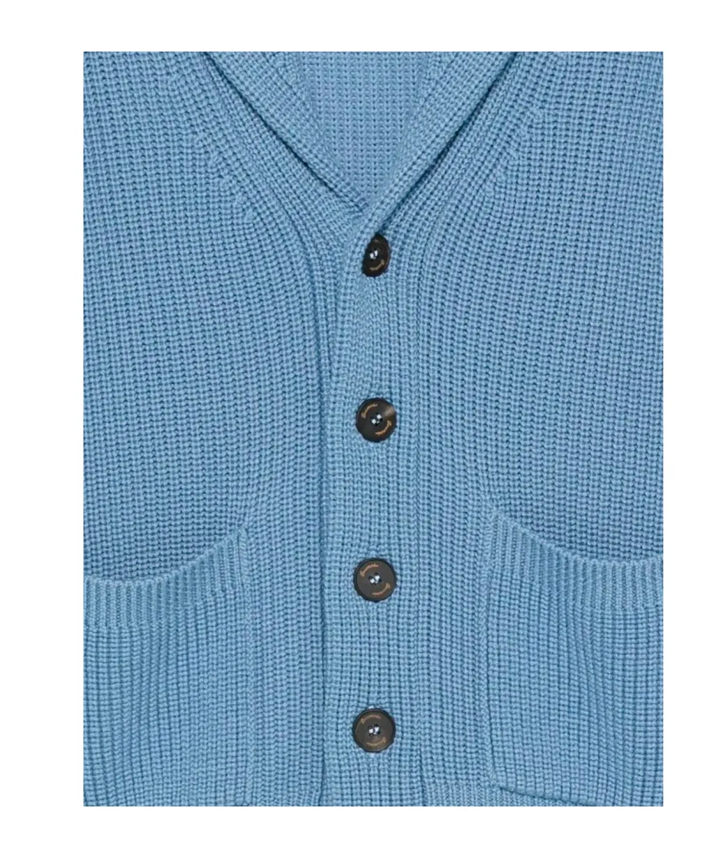 Shawl-Collar Patch-Pocket Cardigan