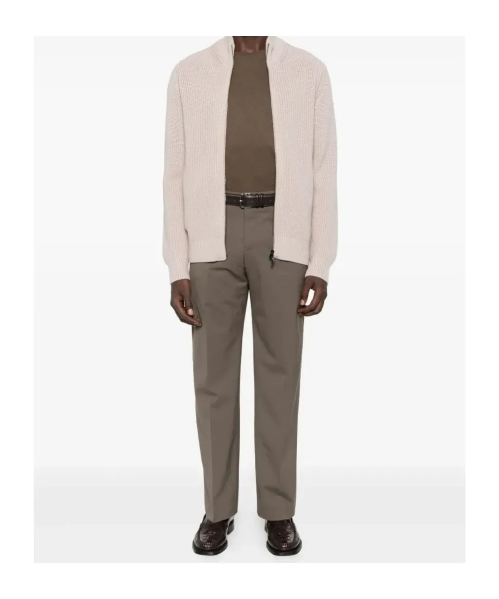 Drumohr Ribbed Zip-Front Cardigan