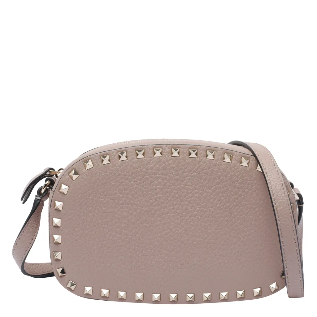 Stud-Embellishment Leather Crossbody Bag