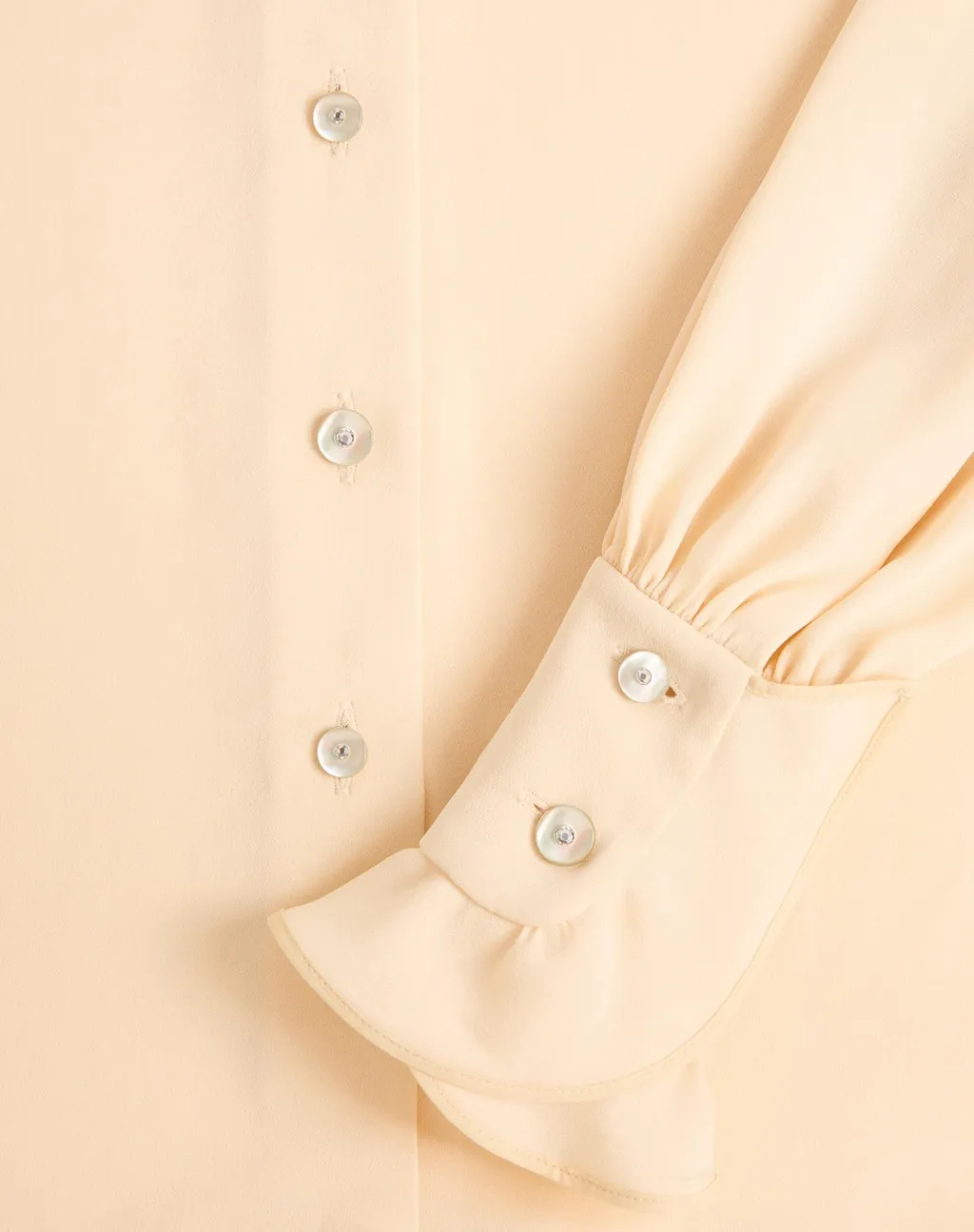 Valentino	Georgette Ruffled Collar Button-Up Blouse