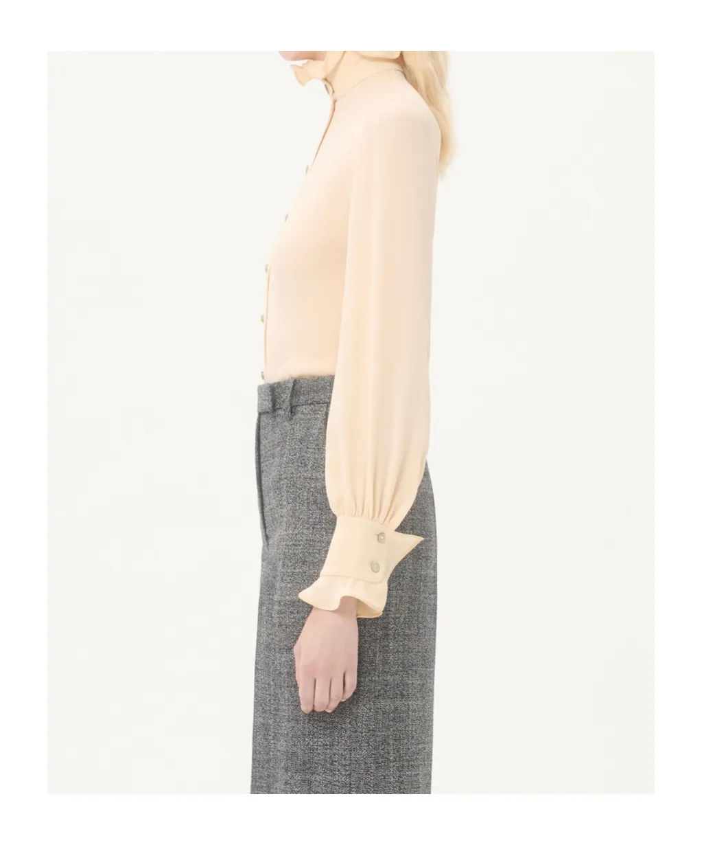 Valentino	Georgette Ruffled Collar Button-Up Blouse