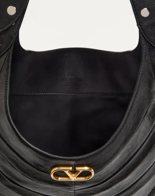 Valentino Hoboho Chevron Patterned Logo Plaque Shoulder Bag
