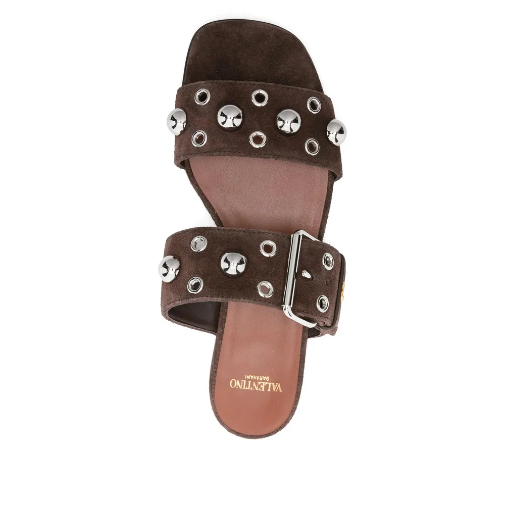 Valentino Eyelet Detailed Buckled Sandals