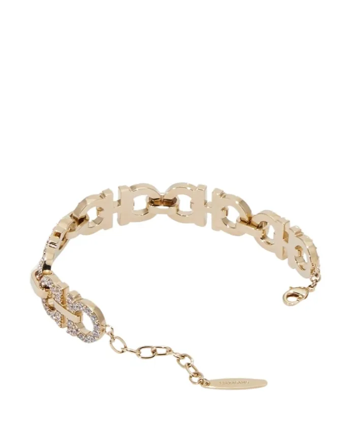 Crystal Embellished Gancini Bracelet