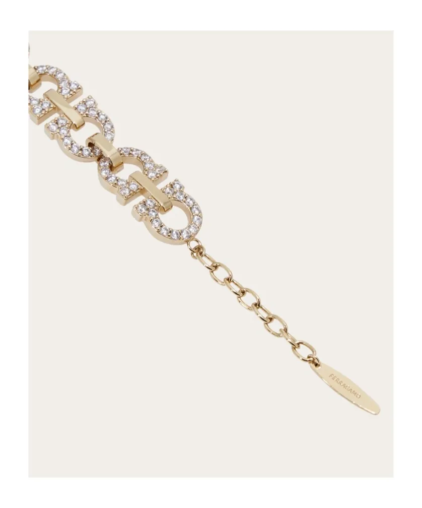 Crystal Embellished Gancini Bracelet