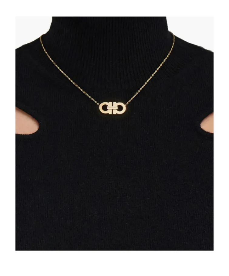 Ferragamo Gancini Charm Claw Fastened Necklace