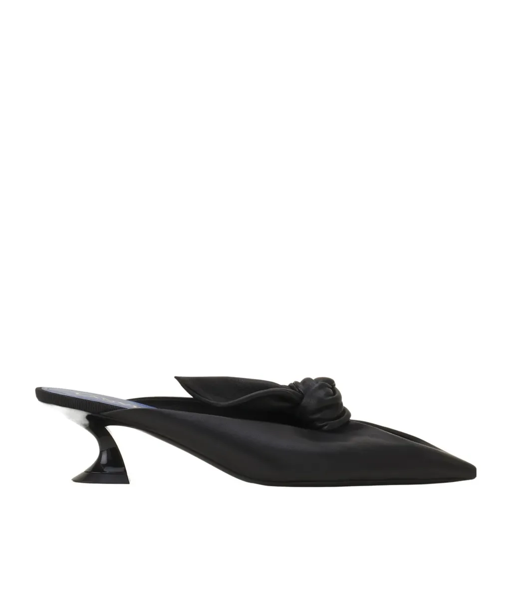 Lanvin Midnight Step Bow Detailed Heeled Mules