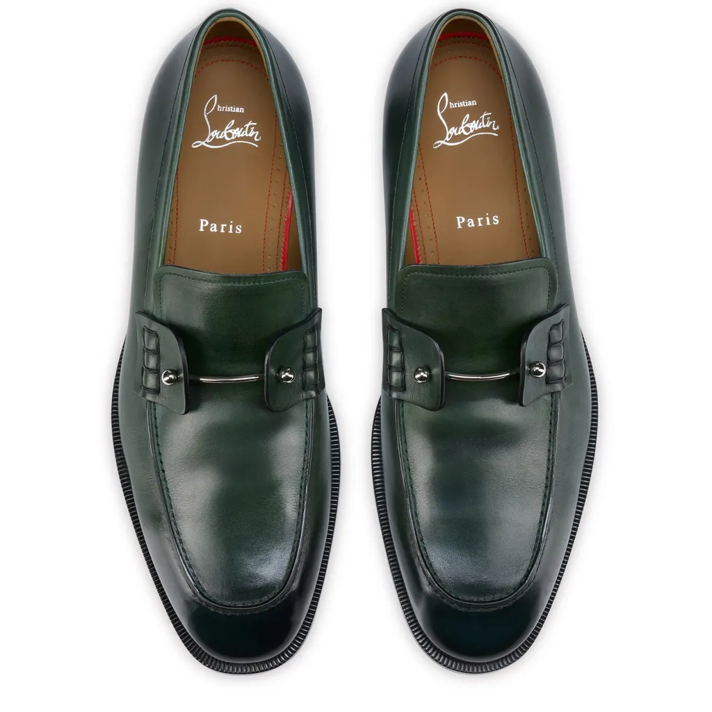 Leather-Trimmed Metal-Detail Loafers