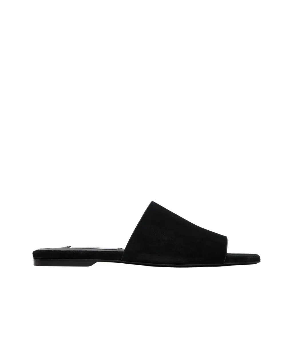 Velour-Leather Sandals