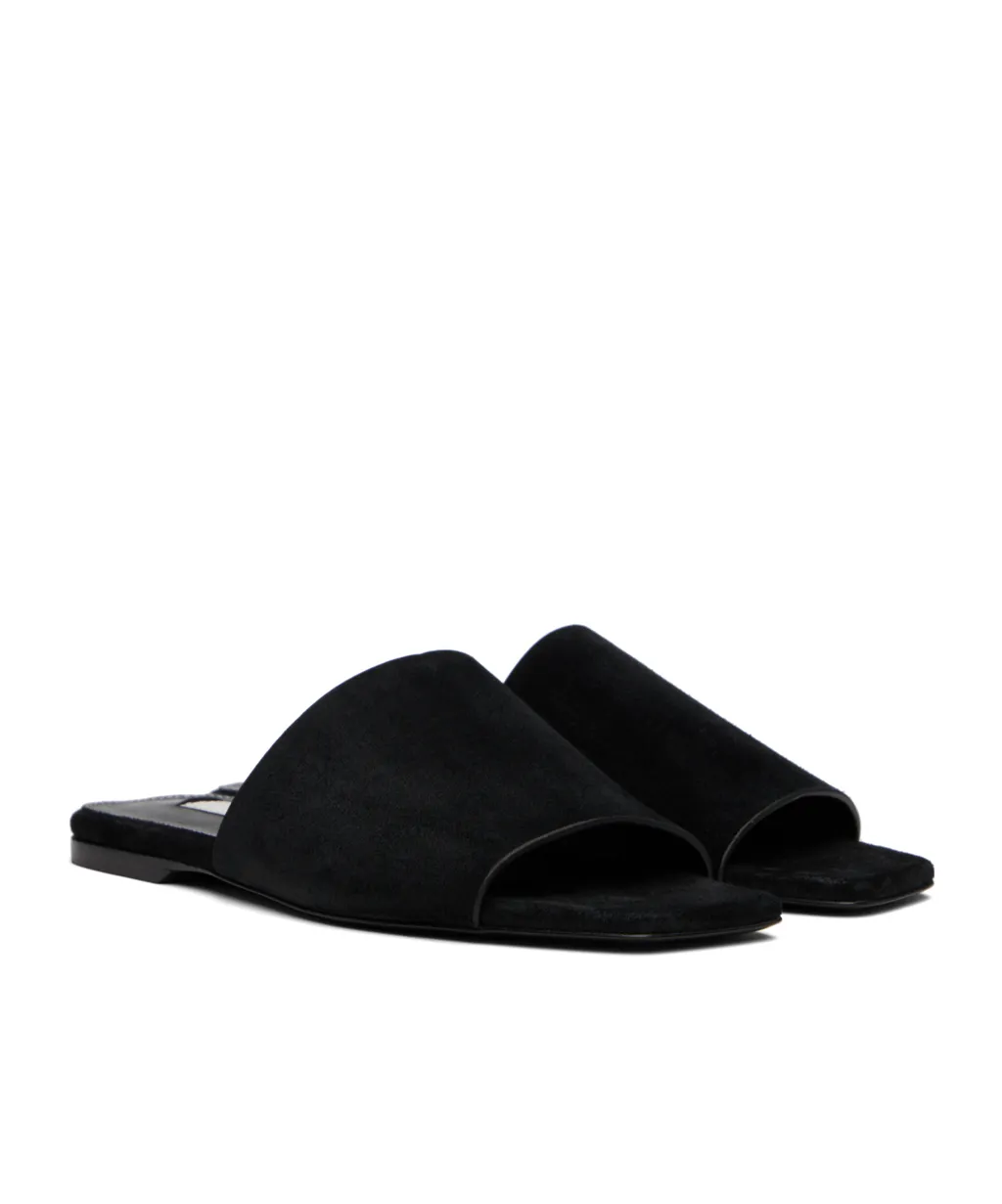 Velour-Leather Sandals