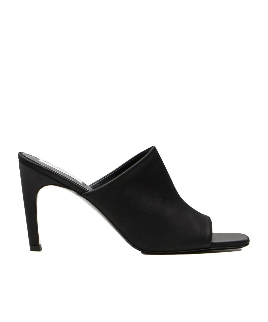 85Mm Satin Square-Toe Mules