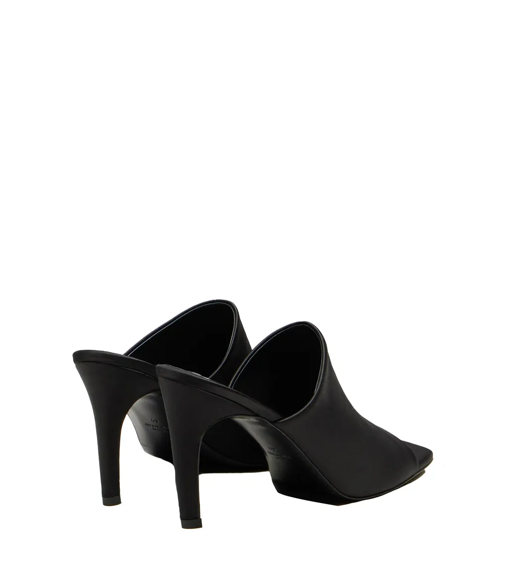 85Mm Satin Square-Toe Mules