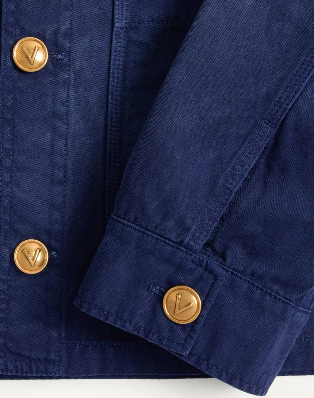 Gold-Button Flap-Pocket Jacket