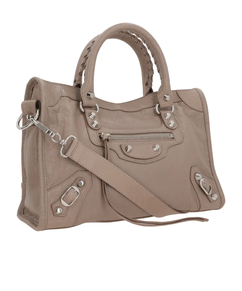 Le City Leather Studded Handbag