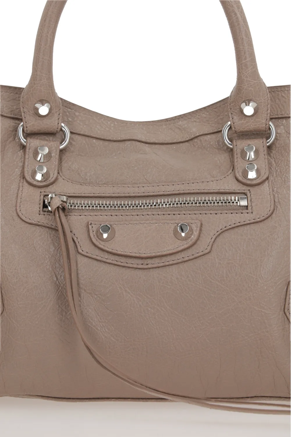 Le City Leather Studded Handbag