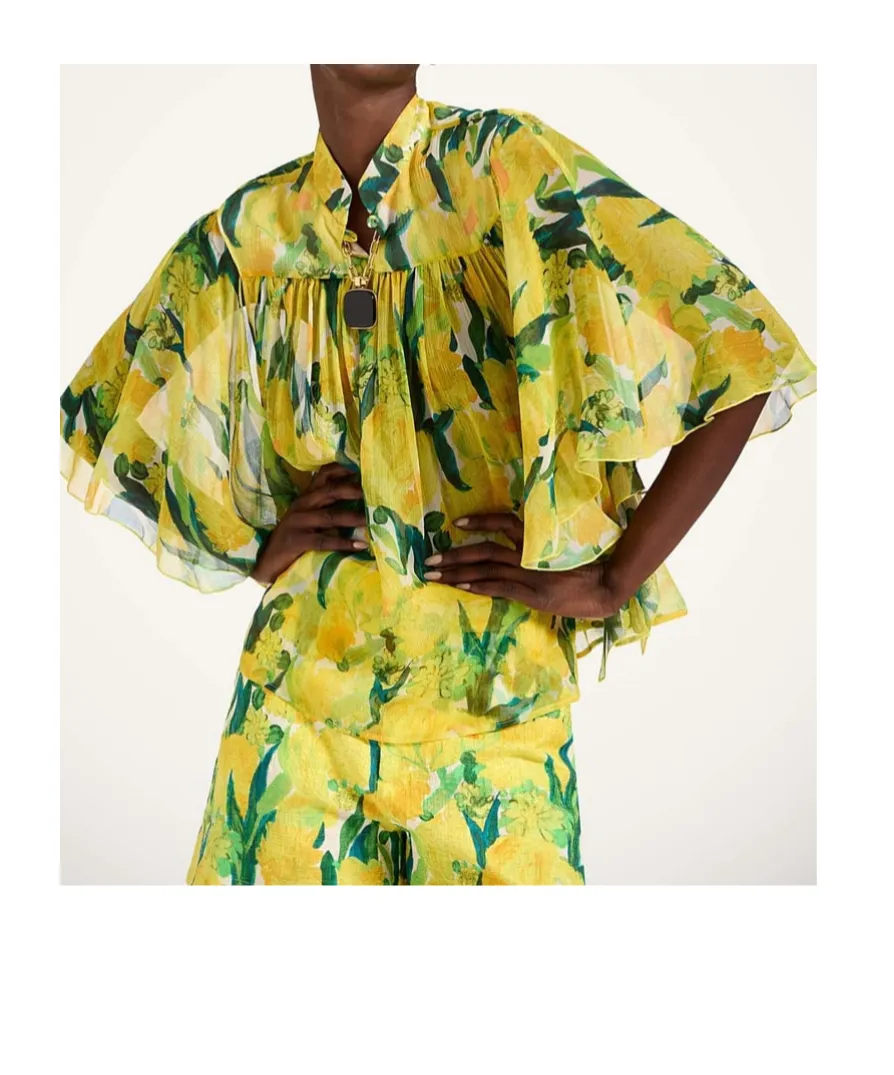 Lemon-Print Blouse