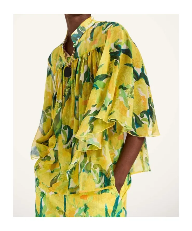 Lemon-Print Blouse