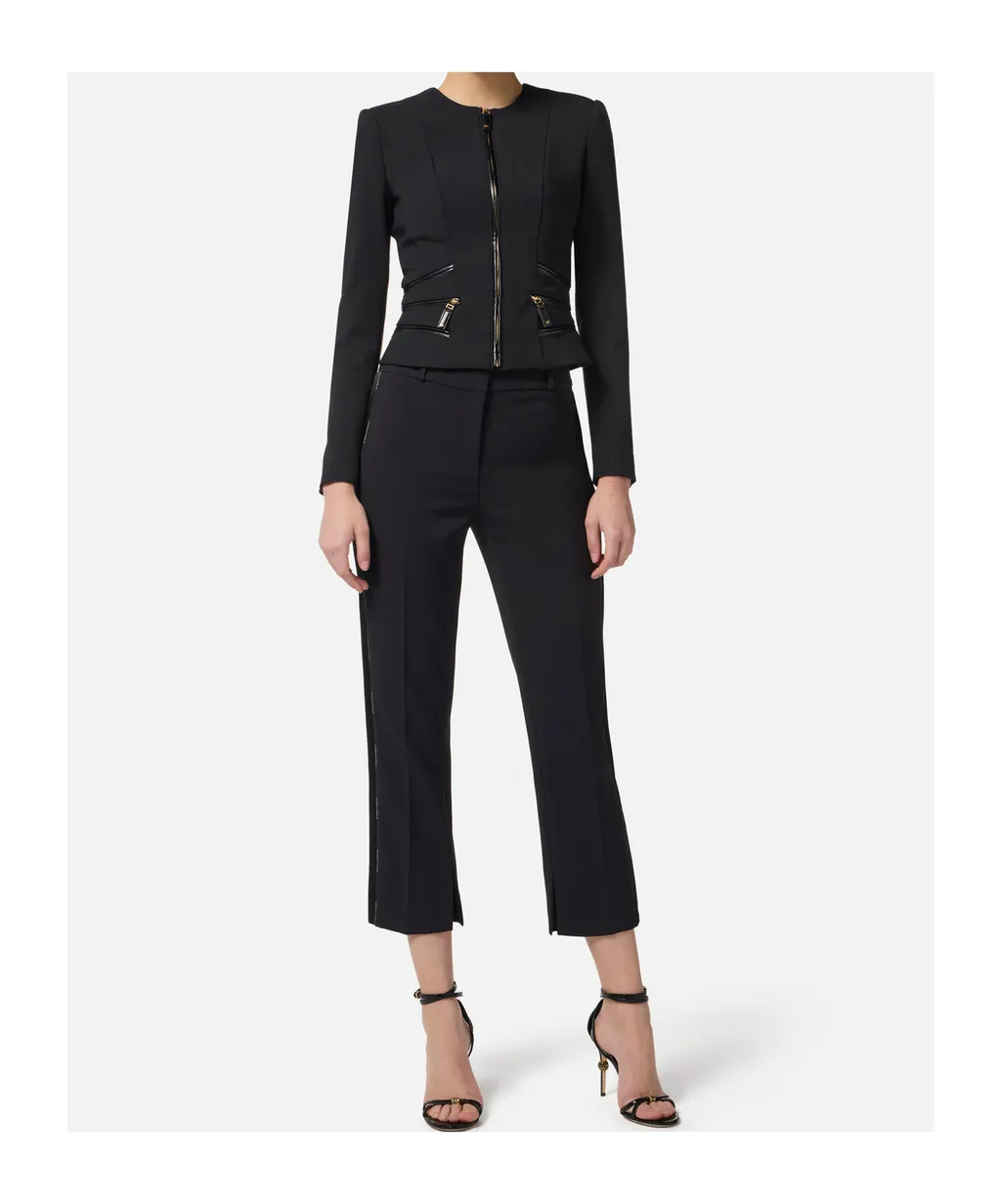 Elisabetta Franchi Zipped Double-Layer CrÊPe Jacket