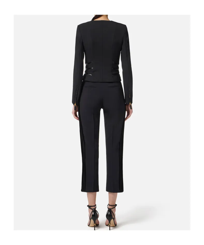 Elisabetta Franchi Zipped Double-Layer CrÊPe Jacket