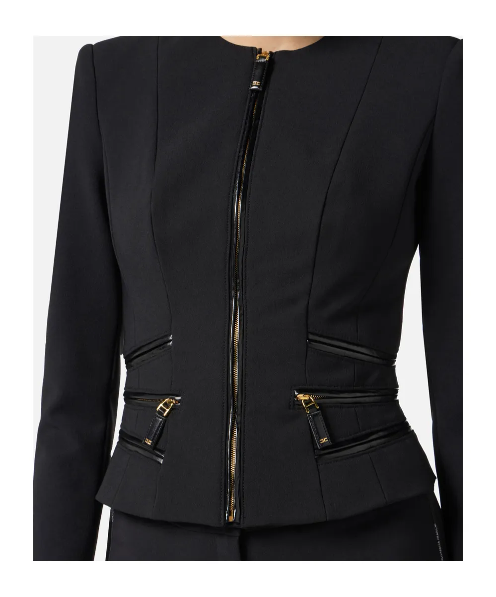 Elisabetta Franchi Zipped Double-Layer CrÊPe Jacket