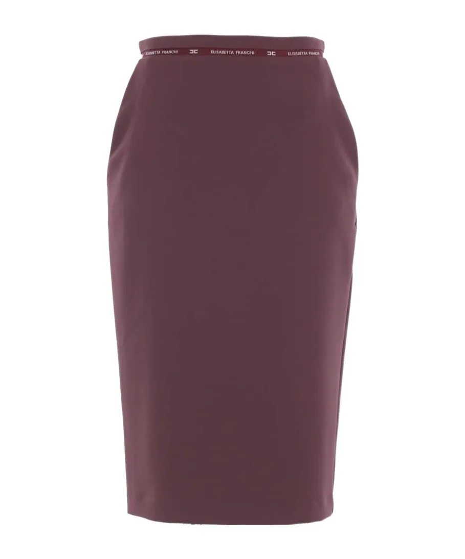 Elisabetta Franchi Logo Ribbon CrÊPe Skirt