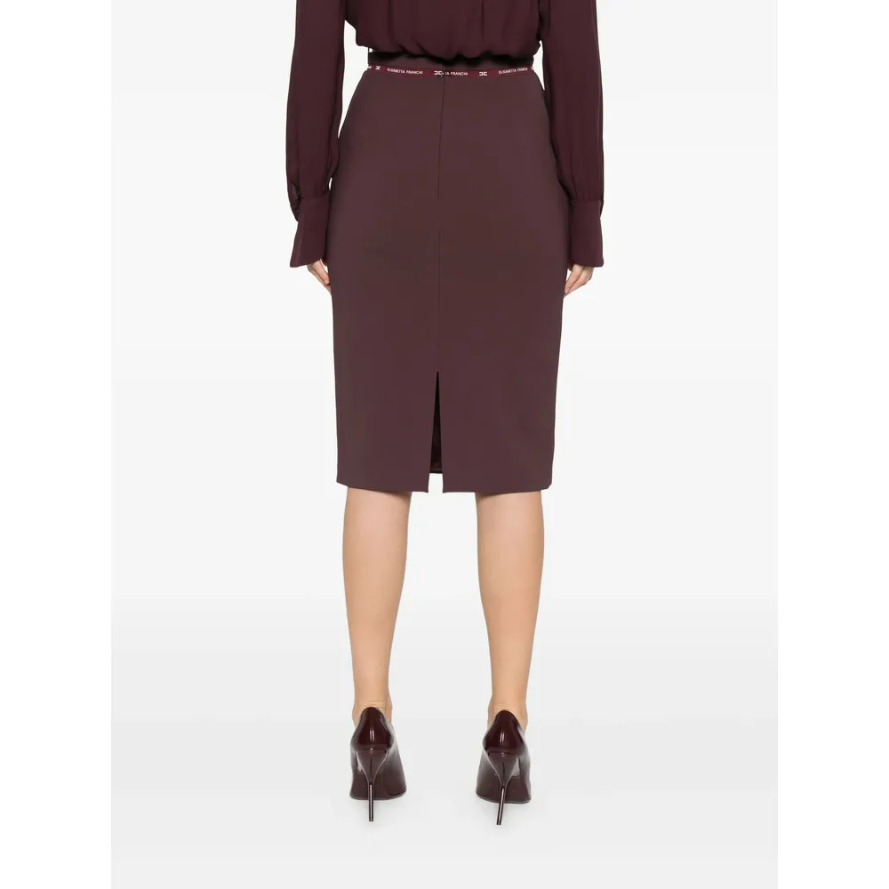 Elisabetta Franchi Logo Ribbon CrÊPe Skirt