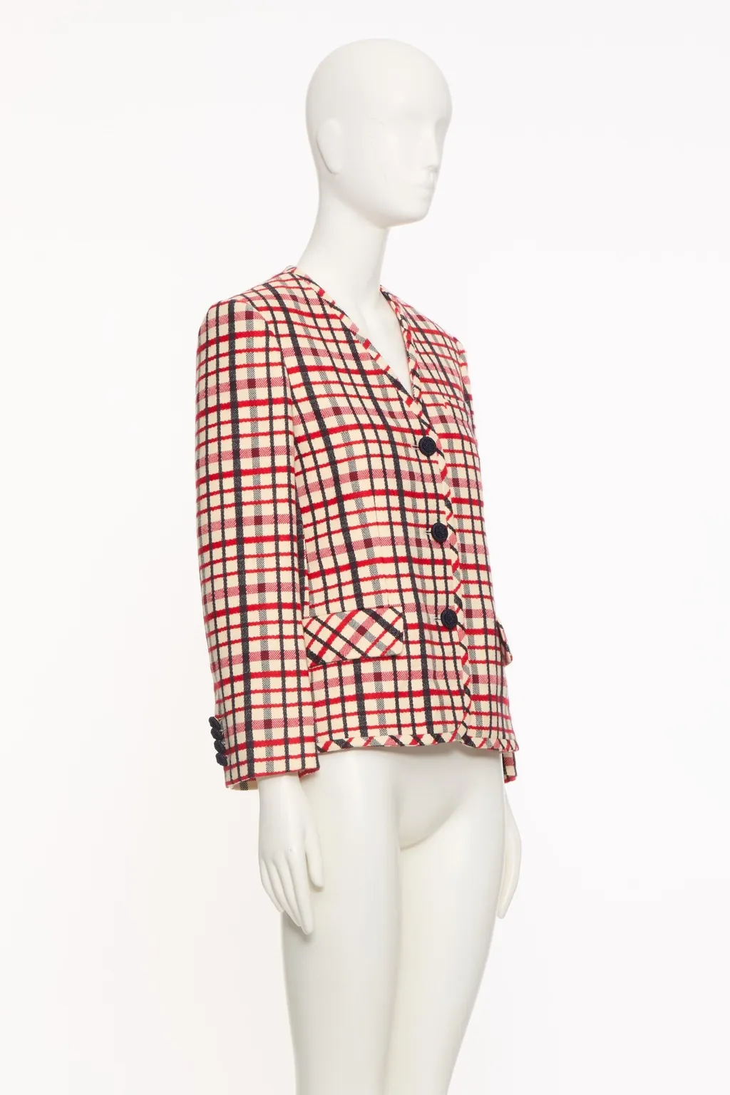 Valentino V-Neck Checked Jacket