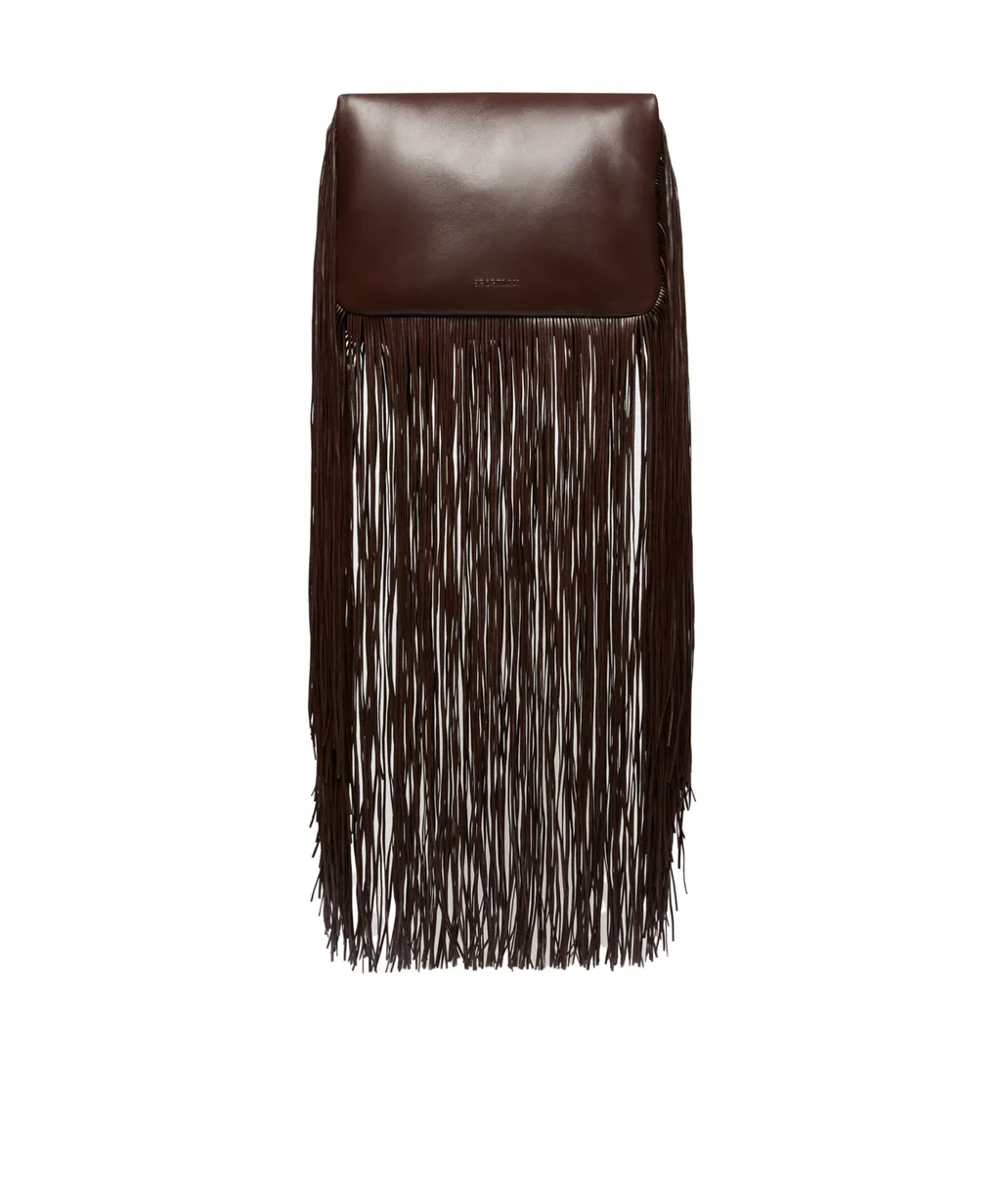 Sportmax Soffy Fringes Logo Debossed Pouch