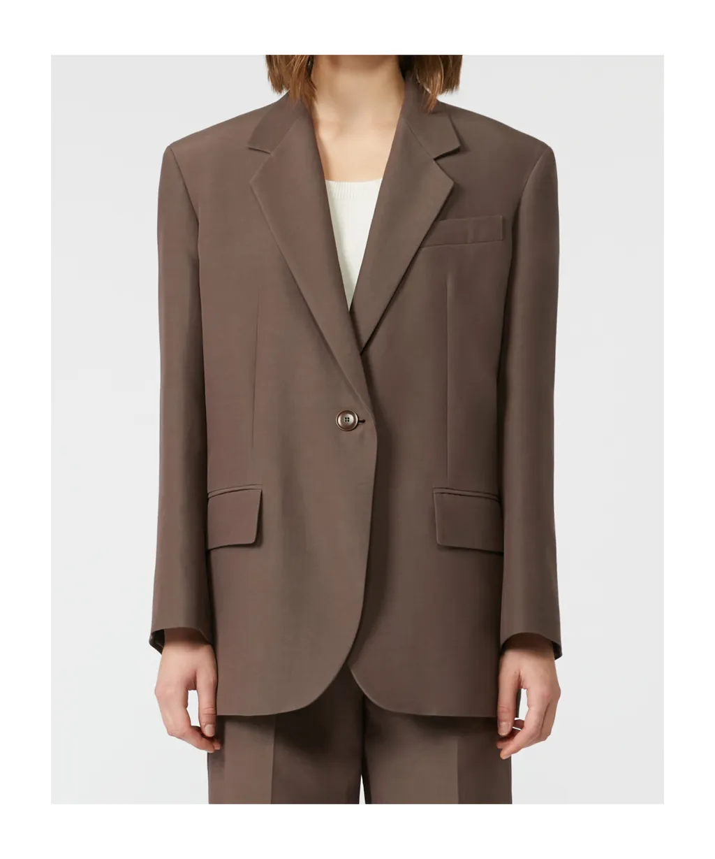 Oversized Cotton-Blend Blazer