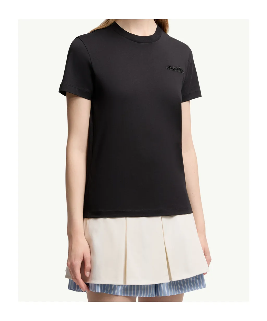 Moncler Logo Embroidered Crewneck T-Shirt