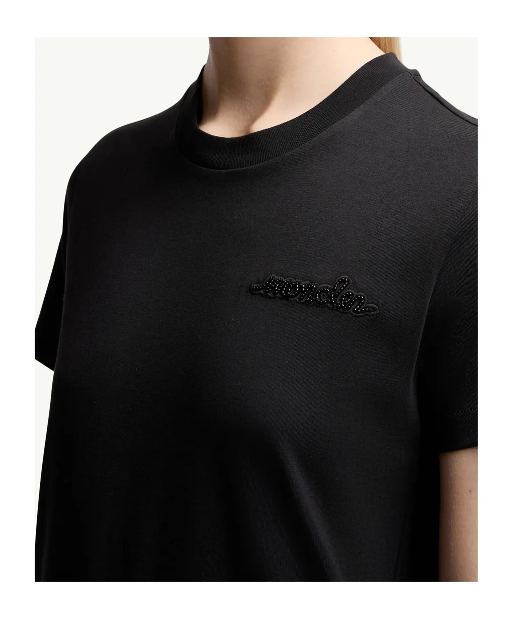 Moncler Logo Embroidered Crewneck T-Shirt