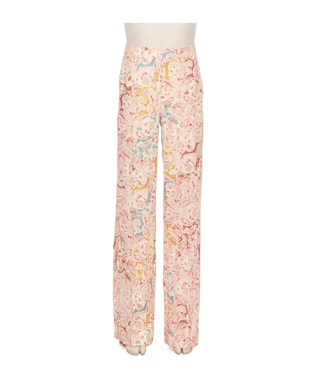 Paisley-Print Hemp Trousers