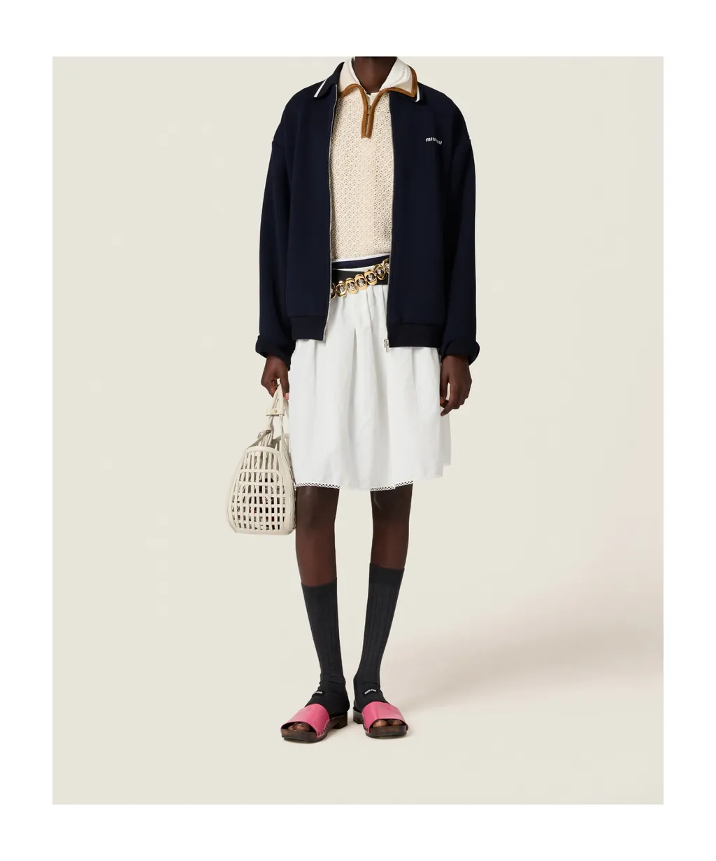 Miu Miu Logo-Embroidered Zipped Jacket