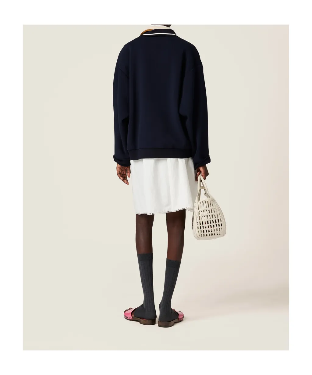 Miu Miu Logo-Embroidered Zipped Jacket